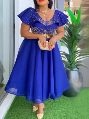 robe de soirée à manches volantes/robe de cocktail/robe de soirée/robe de cocktails/robe de mariage/robe de fiançailles/Lyon centre/Toulouse/Marseille/Roanne/Grenoble/Valence/Ile-de-France/Paris/Evry-Courcouronnes/Paris/France